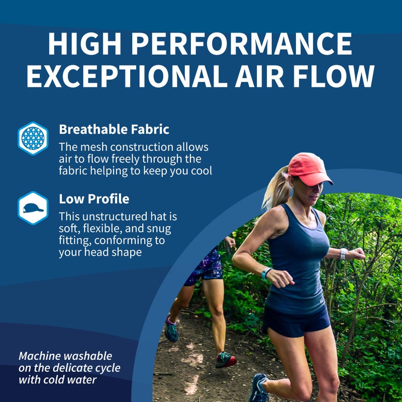 TrailHeads Women's Race Day Performance Running Cap, Lightweight & Quick Drying Mesh Sports Hat with Reflective Trim, Adjustable Fit - Coral - Image 4